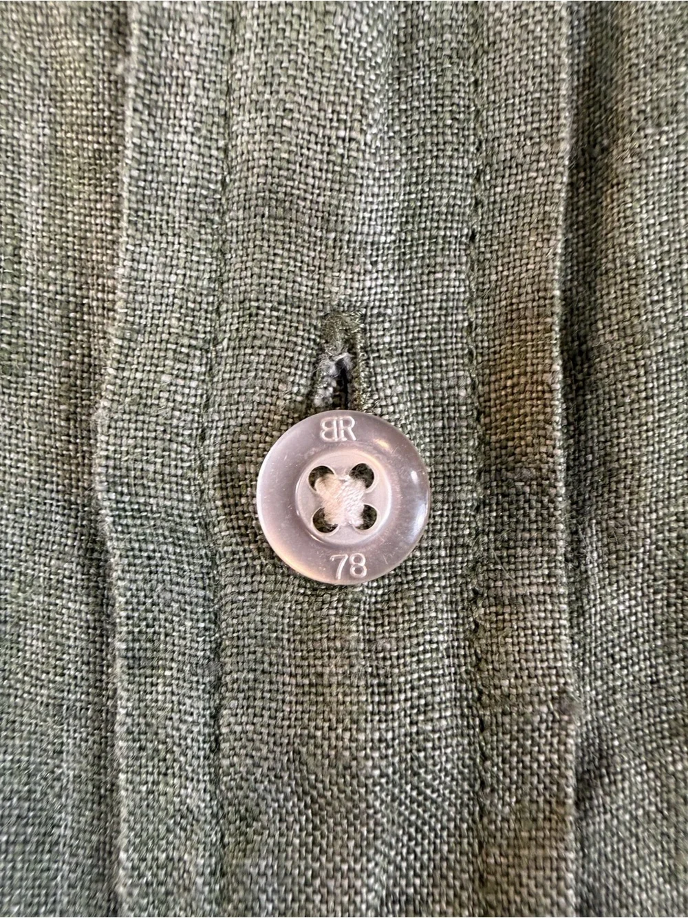 Banana Republic Green Linen Short Sleeve Button Down Men’s M Camden Standard Fit